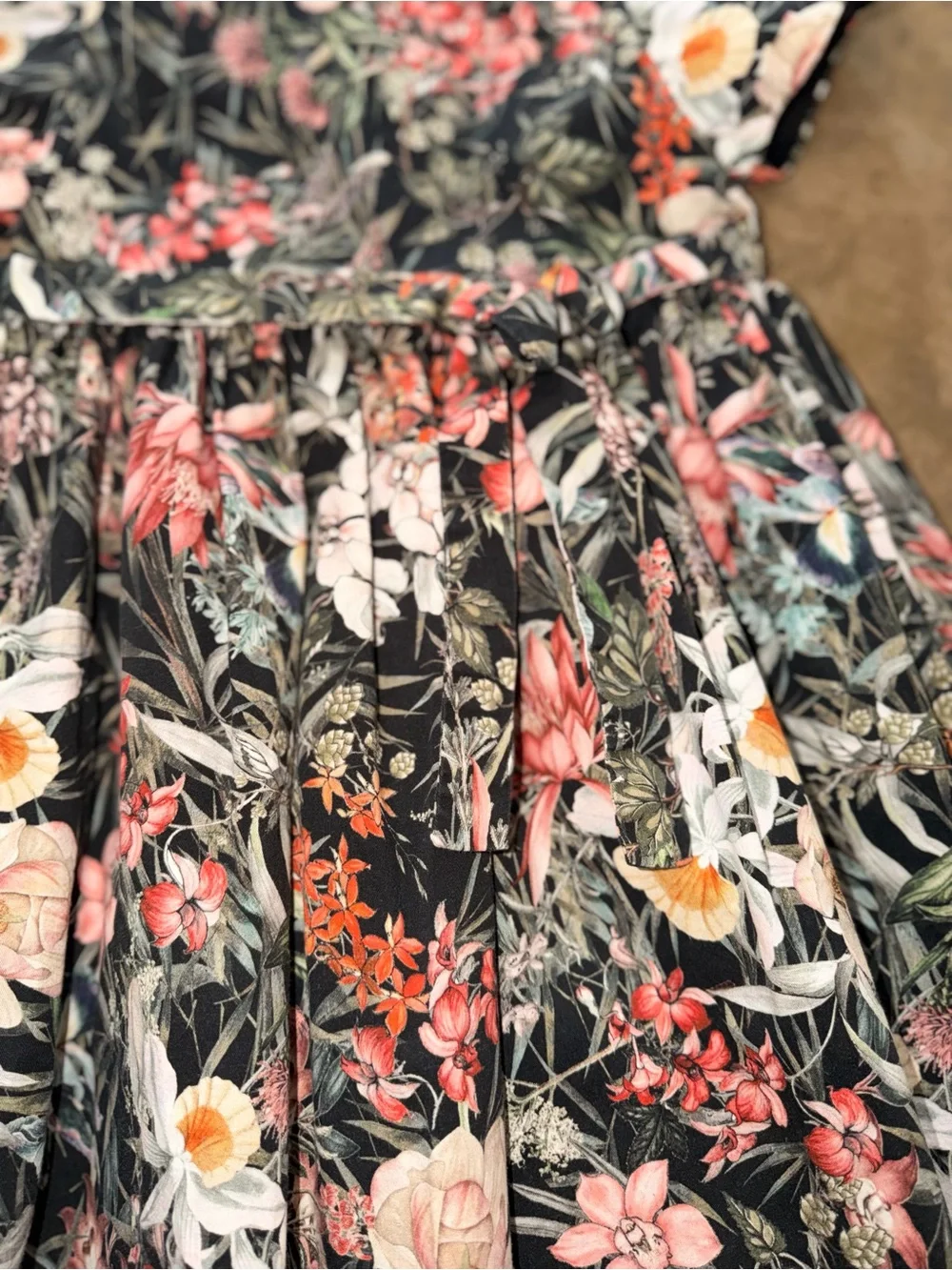 Edgehill Collection Girls Size 5 Black Floral Cotton Cottagecore Dress